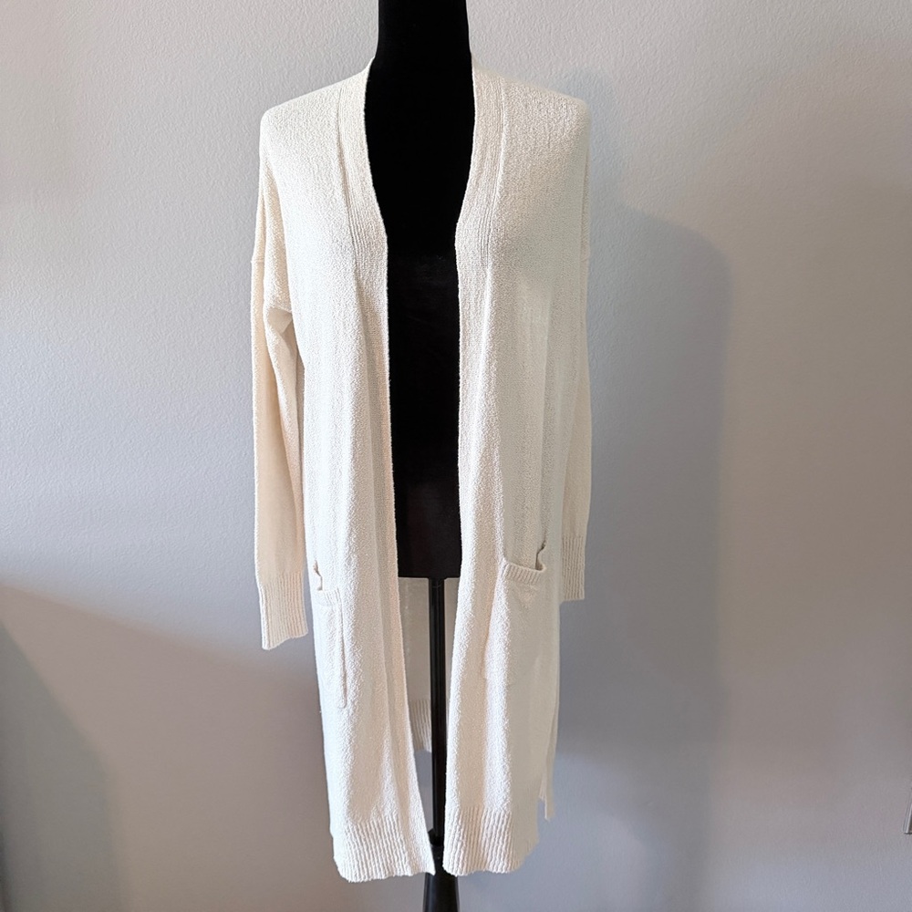 GAP Cream Longline Open-Front Women's Cardigan